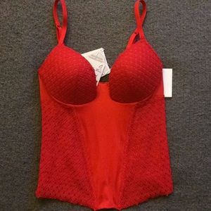 La Perla Greta satin-paneled bustier 34B